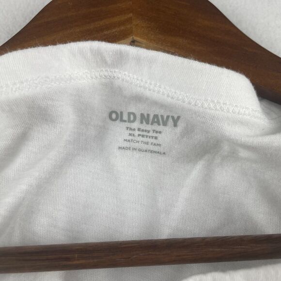 Make It Merry Old Navy Graphic T-Shirt White Short Sleeve Crew Neck Sz XL Petite - Picture 4 of 10